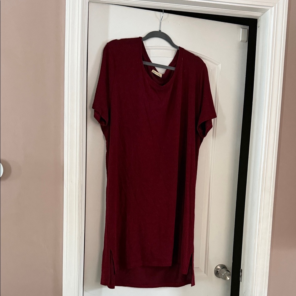 Burgundy Women's t shirt dress